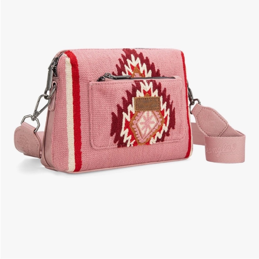 Wrangler Pink and Red Crossbody Bag - Picture 1 of 8